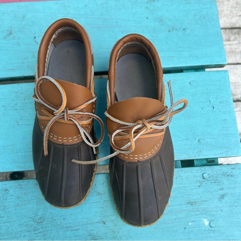 LL Bean Women's Duck Boots Shoes Size 6 M Brown Low Top Rain Waterproof
